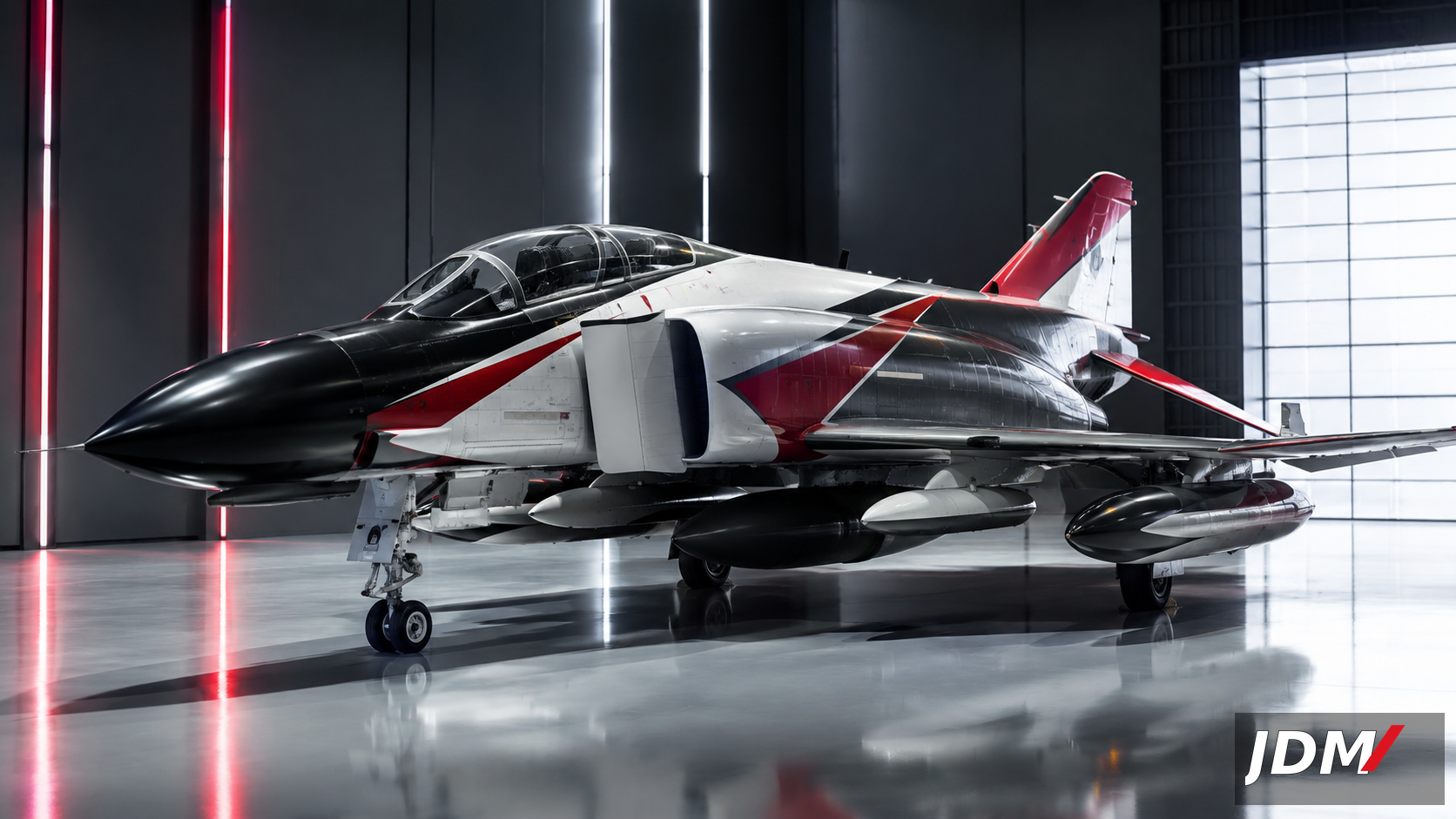 JDM Team fighter jet in hangar
