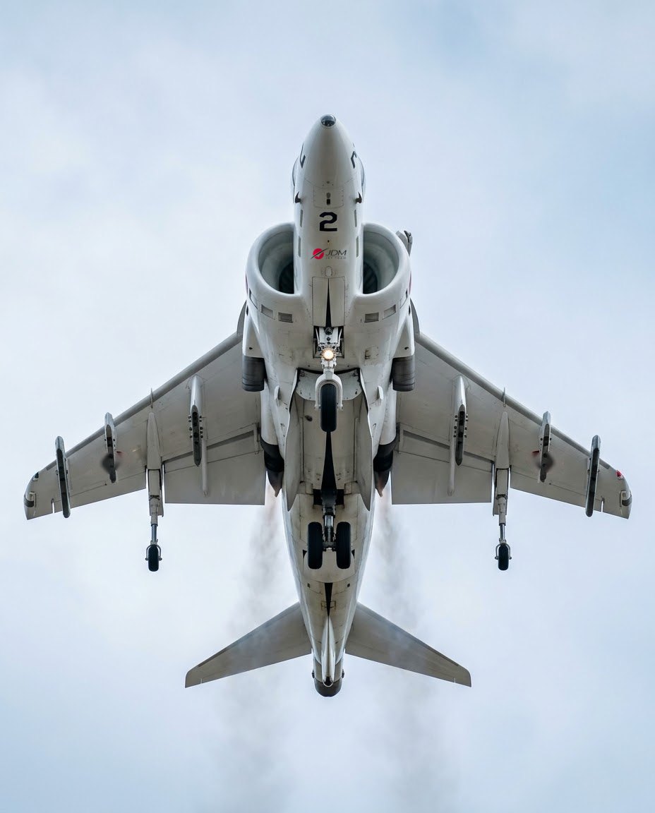 The Harrier in the hover, seen from below
